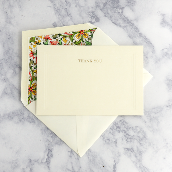 Traditional Red Florentine Thank You Boxed Cards (Set of 10)