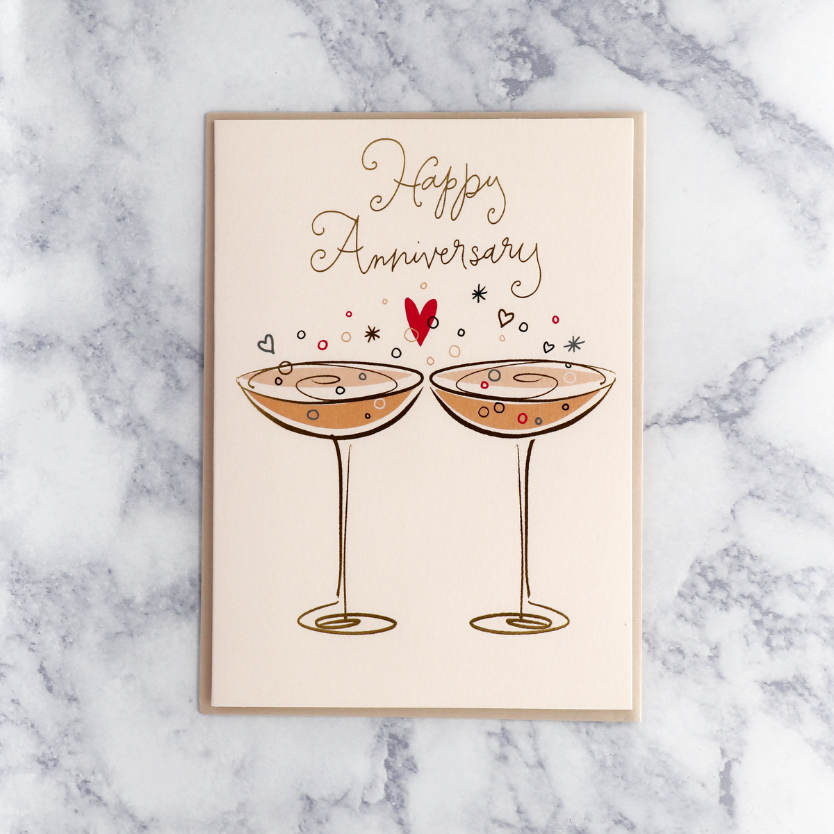 Two Champagne Glasses Anniversary Card – Bonsai Paper Co.