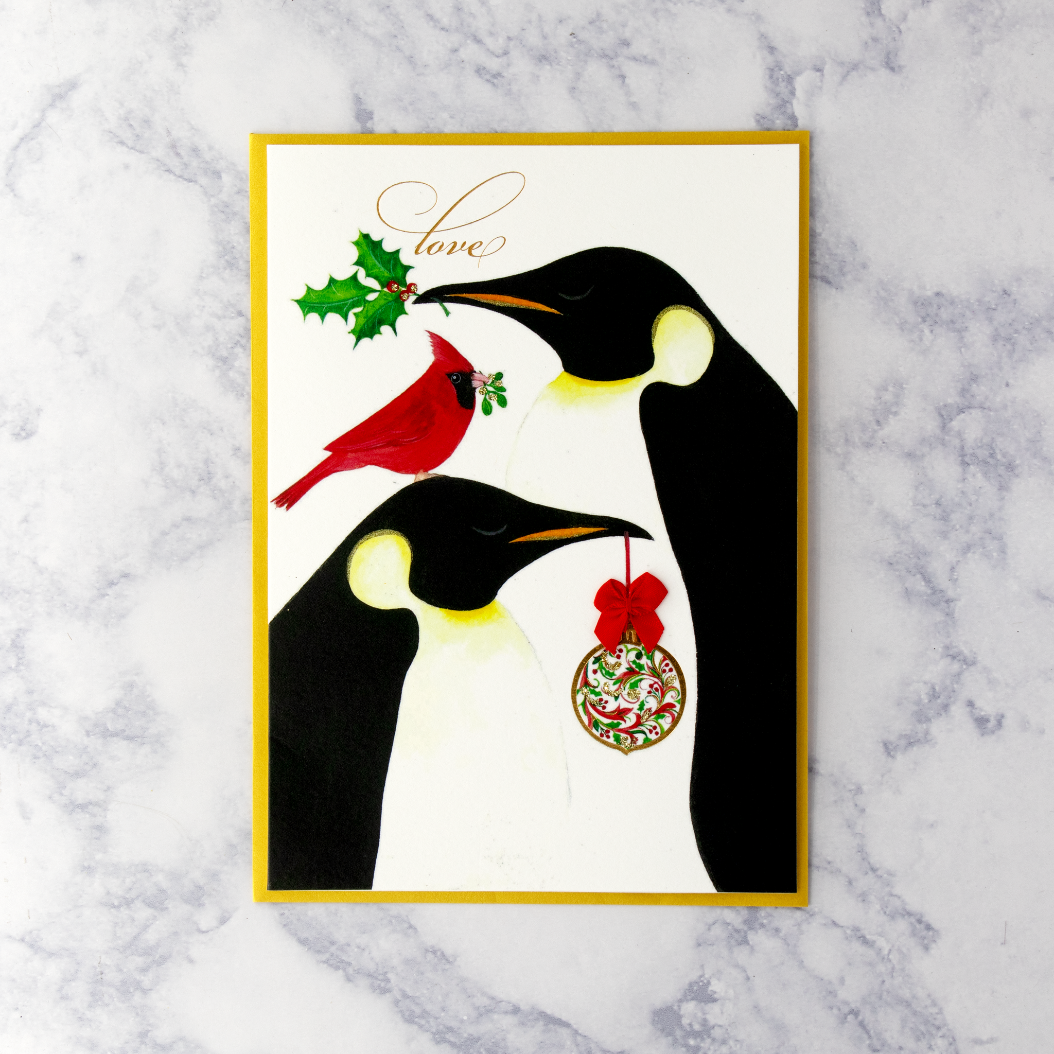 Two Penguins Christmas Card