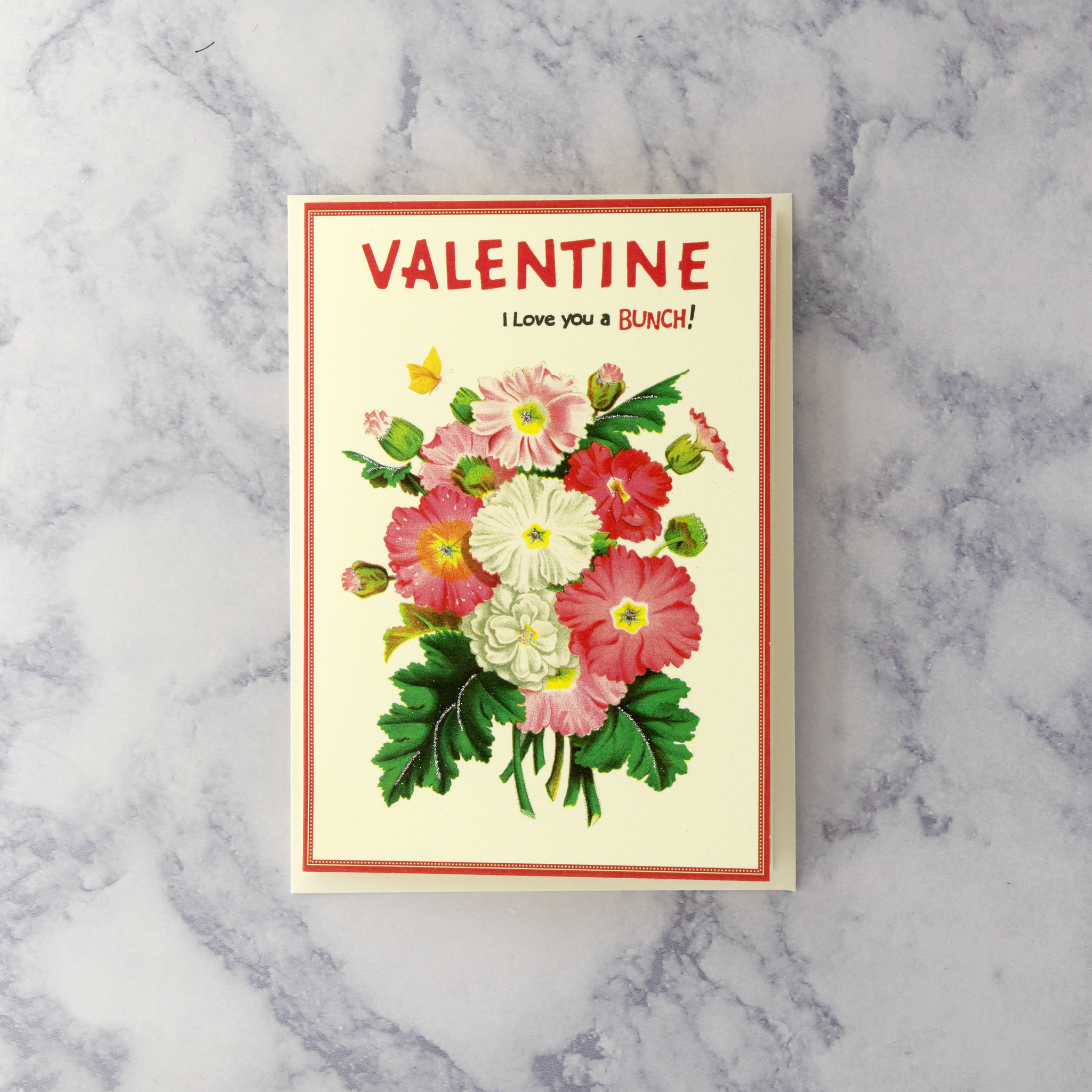 Vintage Bunch Of Flowers Valentine's Day Card