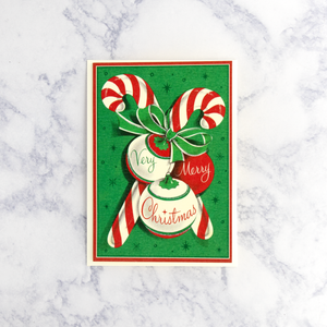 Vintage Candy Canes Christmas Card