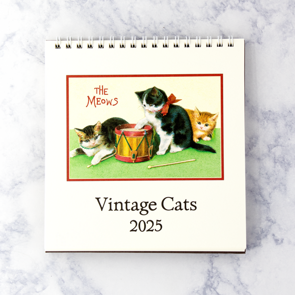 Vintage Cats 2025 Desk Calendar