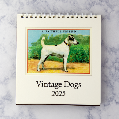 Vintage Dogs 2025 Desk Calendar