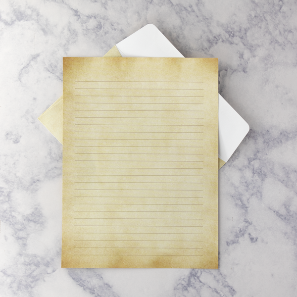 Vintage Lined Writing Sheets Stationery Set (Set of 24)