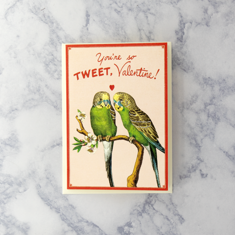 Vintage Lovebirds Valentine's Day Card