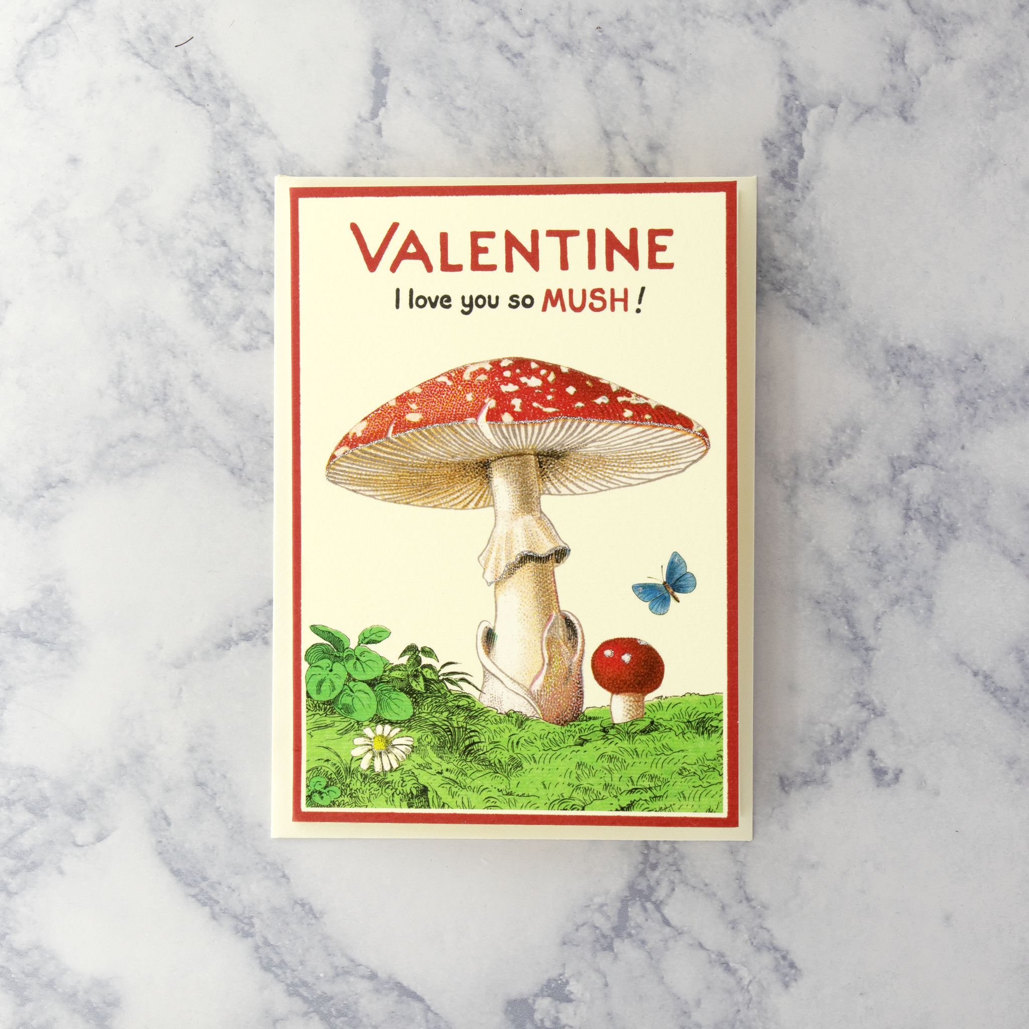 Vintage Mushrooms Valentine's Day Card