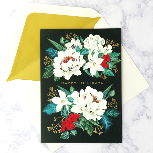 Vintage Florals Holiday Boxed Cards (Set of 14)