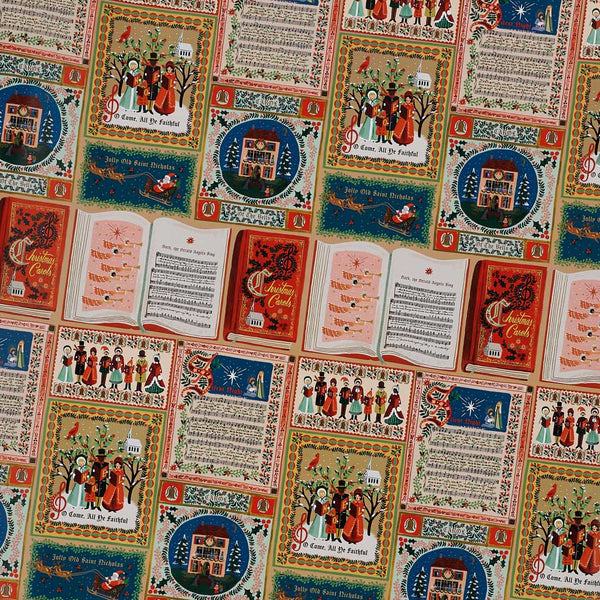 Illustrated Carols Christmas Roll Wrap