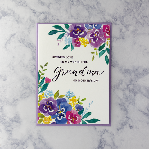 Watercolor Floral Mother's Day Card (Grandma)