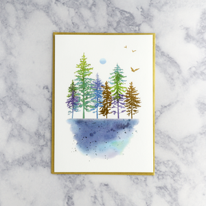 Watercolor Landscape Blank Card