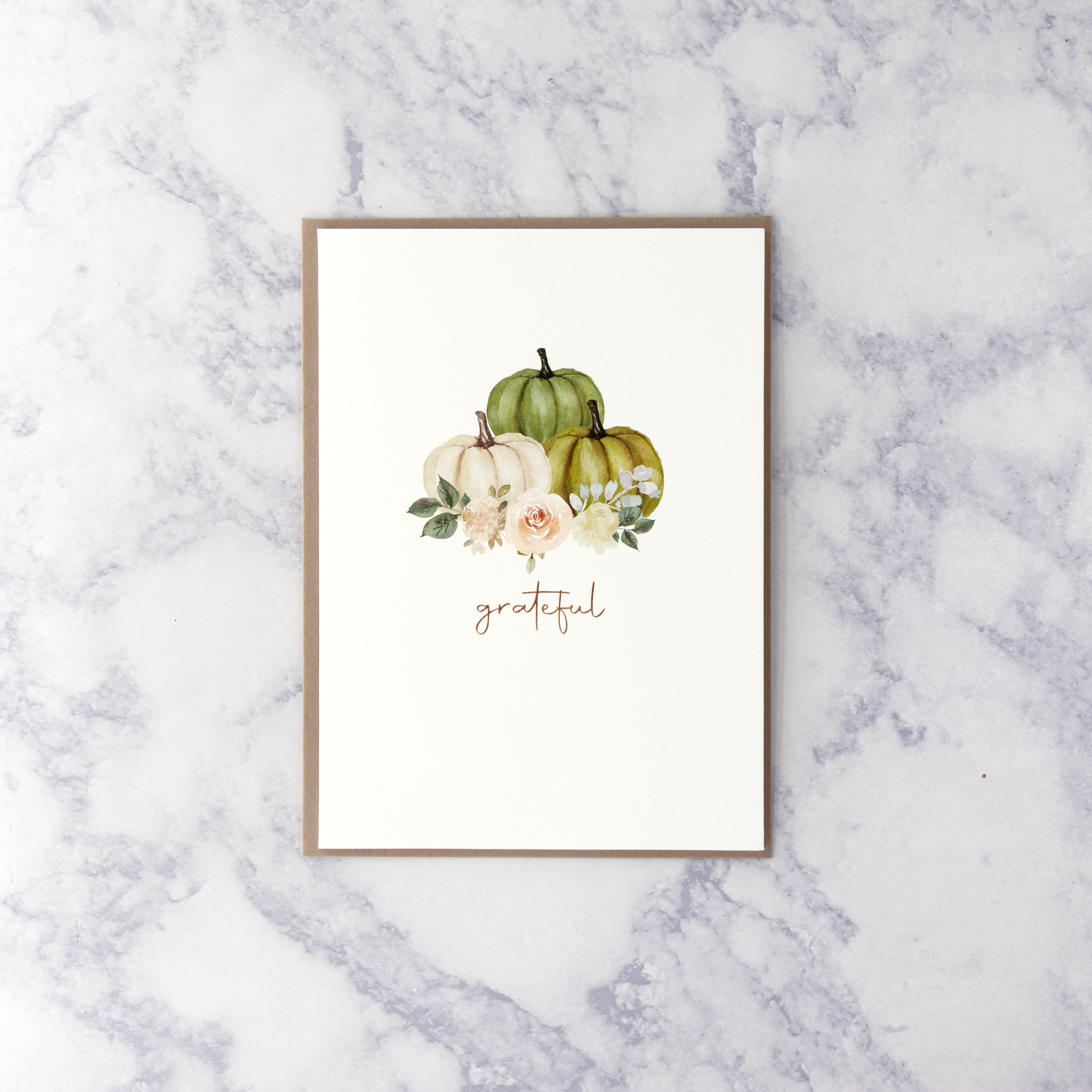 Watercolor Pumpkin Thanksgiving Card