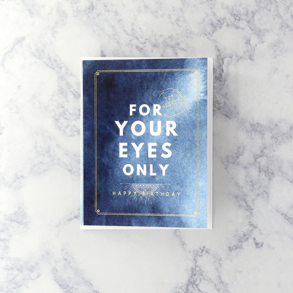 Watercolor "For Your Eyes Only" Funny Birthday Card