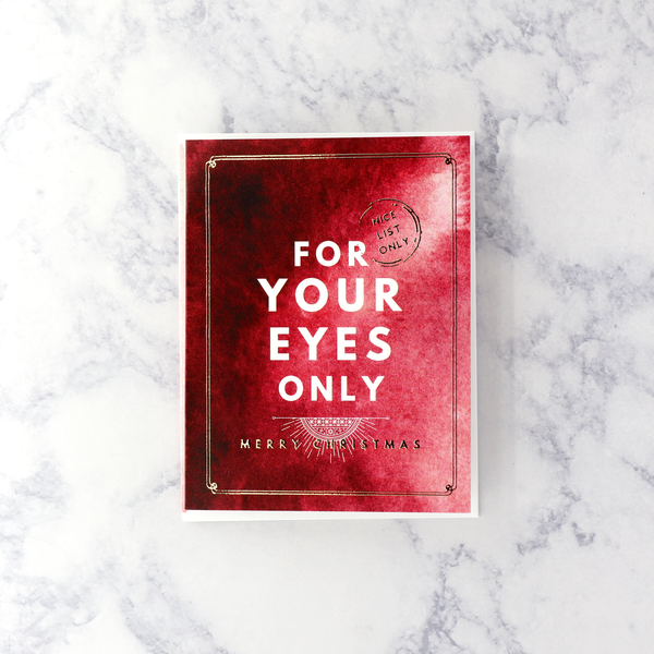 Watercolor "For Your Eyes Only" Funny Christmas Card