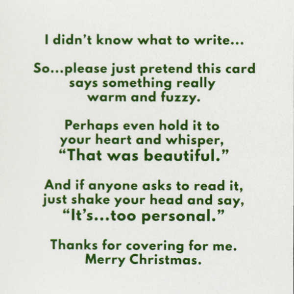 Watercolor "For Your Eyes Only" Funny Christmas Card