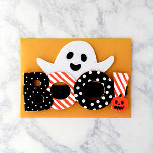 Wearable Boo Ghost Glasses Halloween Card