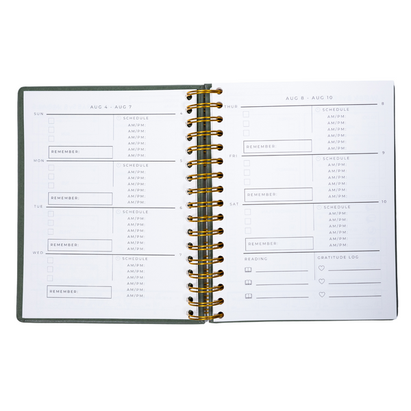 "Focused" 2024-2025 12 Month Leather Planner