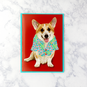 Welsh Corgi Felt Father's Day Card