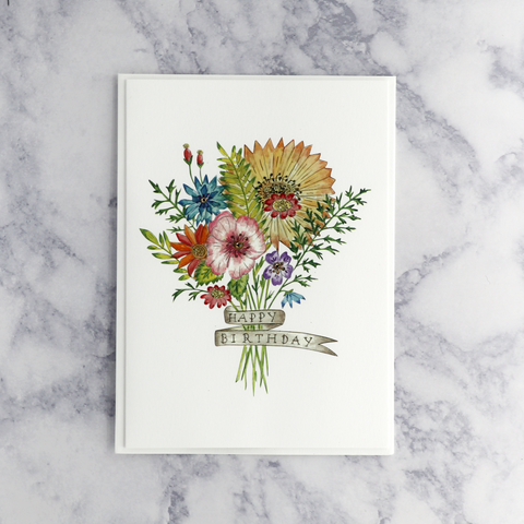 Wildflower Bouquet Birthday Card