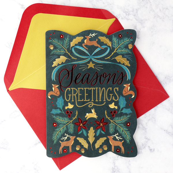 Woodland Cartouche Holiday Boxed Cards (Set of 14)