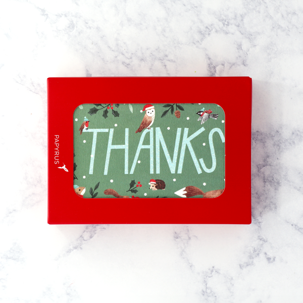 Woodland Thank You Holiday Boxed Cards (Set of 12)