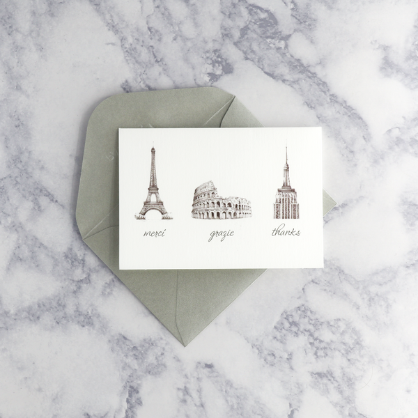 World Travel Icons Thank You Boxed Notes (Set of 14)
