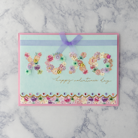 XOXO Floral Valentine’s Day Card