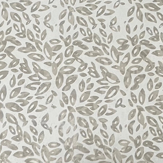 Handmade White & Gold Batik Leaves In Lay Flat Wrap