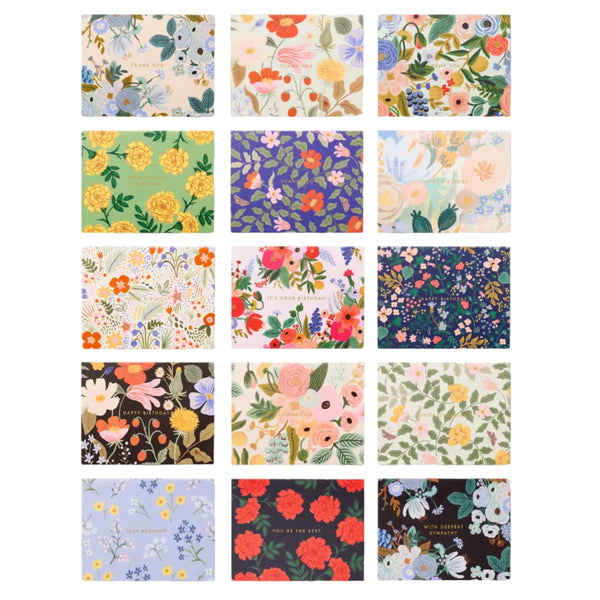 Mixed Florals Essentials Card Box (Set of 15)