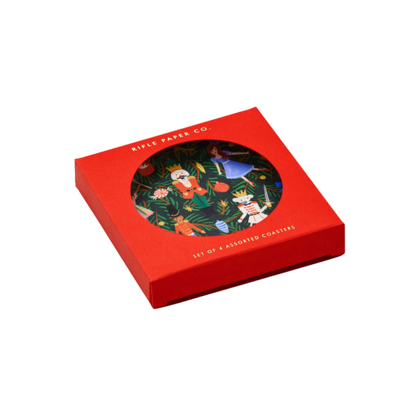 Illustrated Nutcracker Christmas Coaster Set (Set of 4)