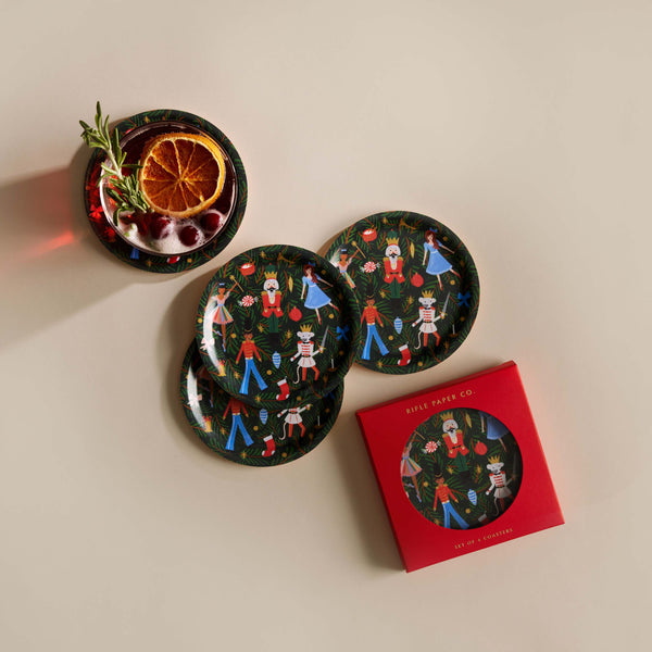 Illustrated Nutcracker Christmas Coaster Set (Set of 4)