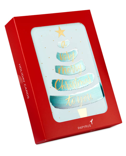 Brushstroke Trees Christmas Boxed Cards (Set of 14)