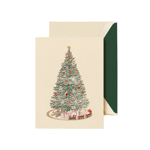 Personalized Christmas Morning Tree Holiday Cards (Thermography)