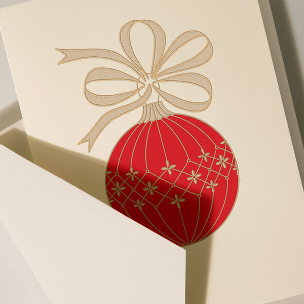 Personalized Quilted Ornament Holiday Cards (Flat Print)