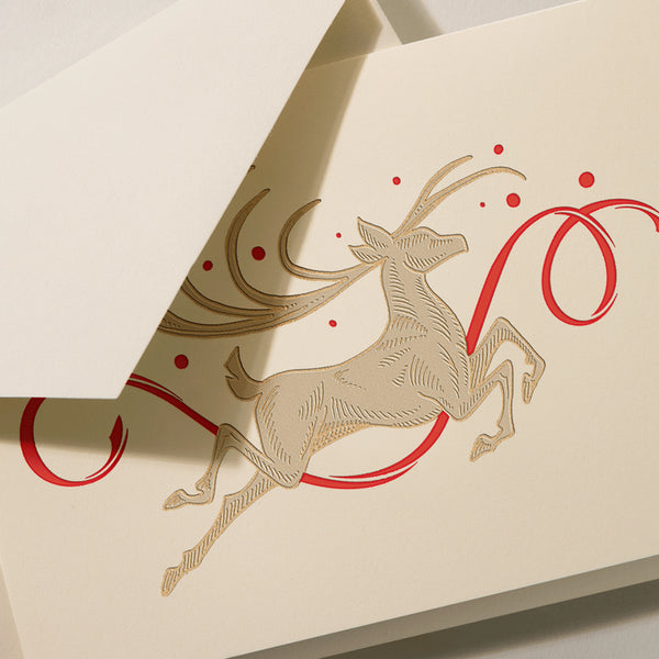 Personalized Regal Stag Holiday Cards (Thermography)