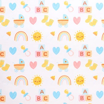Baby Icon Pattern Shower Roll Wrap