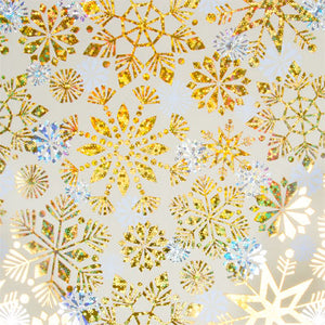 Holographic Silver & Gold Snowflakes Christmas Roll Wrap