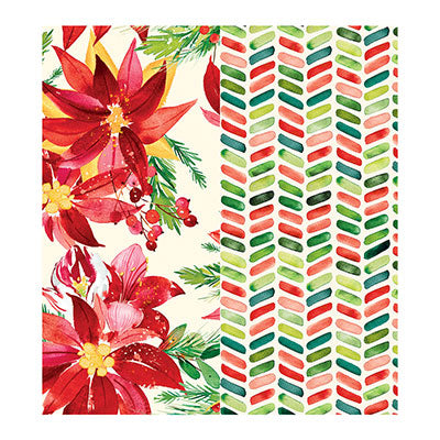 Floral Chevron Double Sided Christmas Roll Wrap