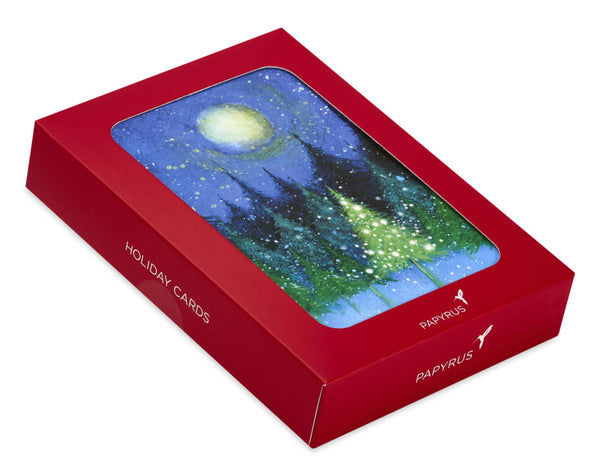 Trees Under Moon Holiday Boxed Cards (Set of 14)