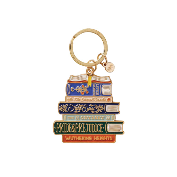 Illustrated Book Club Gold Enamel Keychain