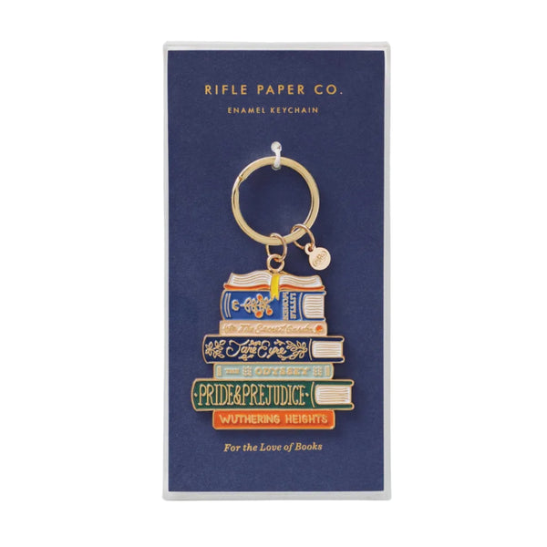 Illustrated Book Club Gold Enamel Keychain