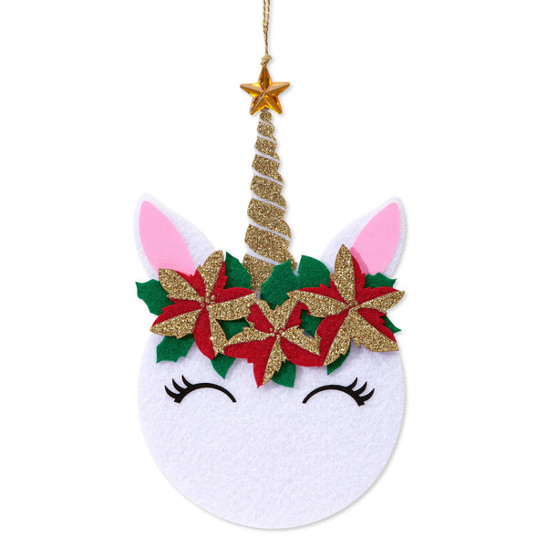 Hangable Floral Unicorn Holiday Card