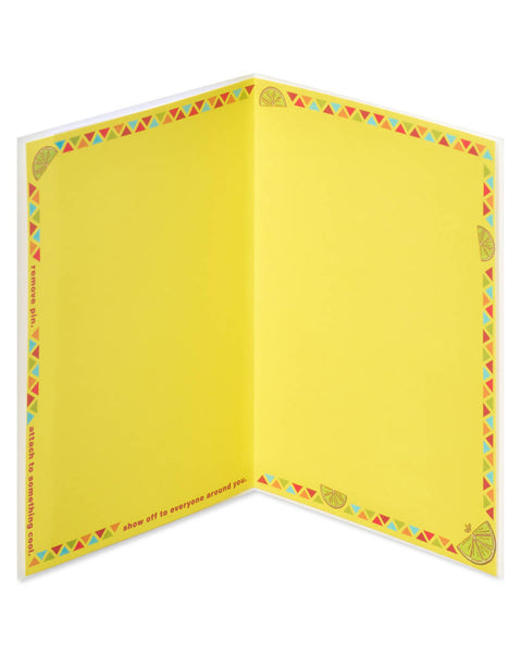 Wearable Taco Pin Birthday Card