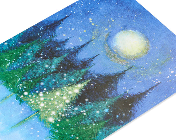 Trees Under Moon Holiday Boxed Cards (Set of 14)
