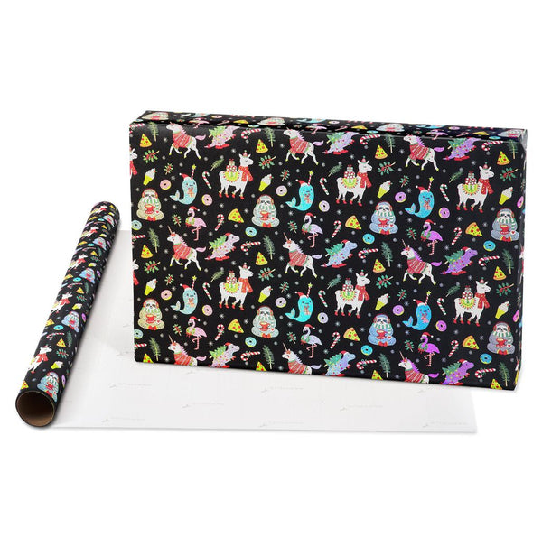 Llamas & Dots Christmas Roll Wrap