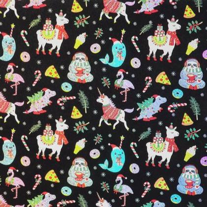 Llamas & Dots Christmas Roll Wrap