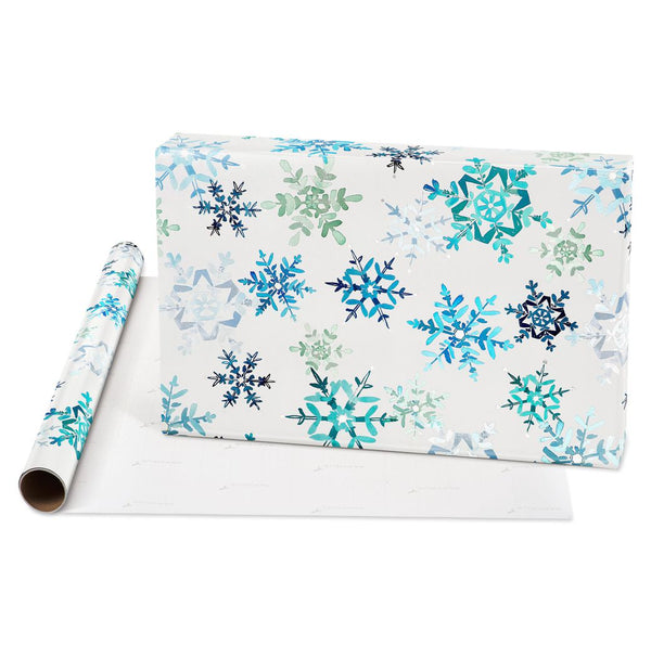 Scattered Snowflakes Christmas Roll Wrap