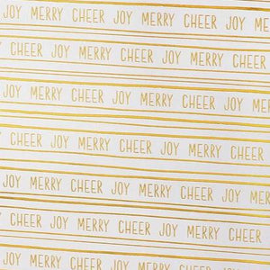 "Joy" Foil Text Christmas Roll Wrap