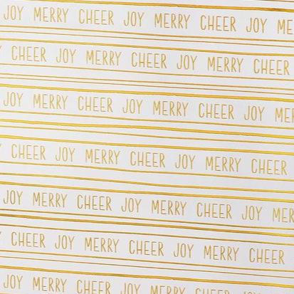 "Joy" Foil Text Christmas Roll Wrap