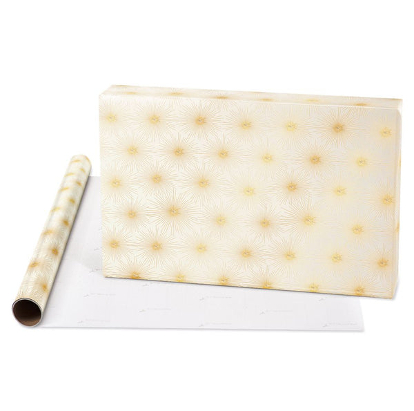 Gold Stars Christmas Roll Wrap