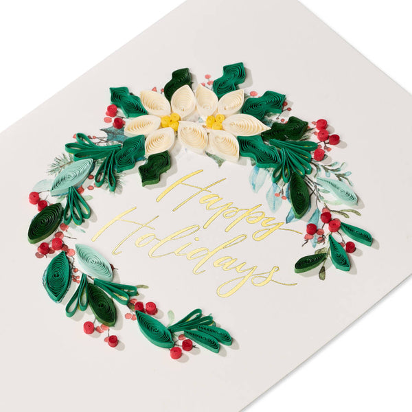 Handmade "Warmest Wishes" Quilling Holiday Card